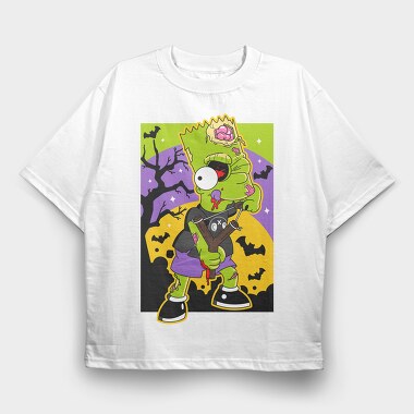 Zombie Bart Halloween, Tricou Oversize Barbati (Unisex)