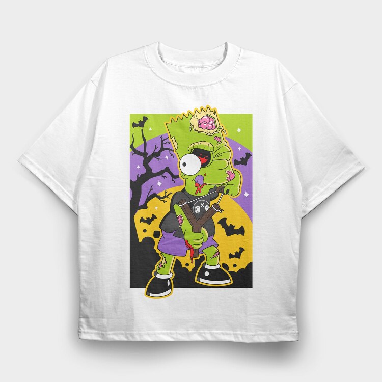 Zombie Bart Halloween, Tricou Oversize Barbati (Unisex)