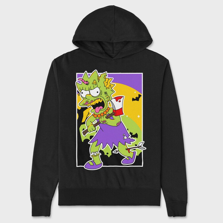 Zombie Lisa Nightmare, Hanorac Oversize Barbati (Unisex)
