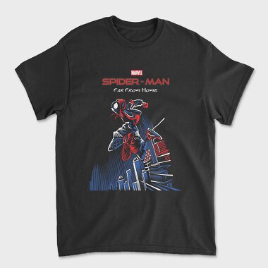 Spiderman Cityscape 1, Tricou Barbati (Unisex)