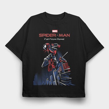 Spiderman Cityscape 1, Tricou Oversize Barbati (Unisex)
