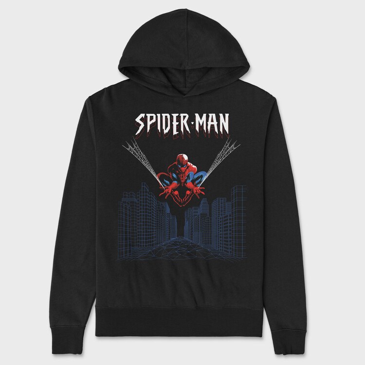 Spiderman Cityscape, Hanorac Oversize Barbati (Unisex)