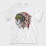 Skull Chief Feathers, Tricou Barbati (Unisex)