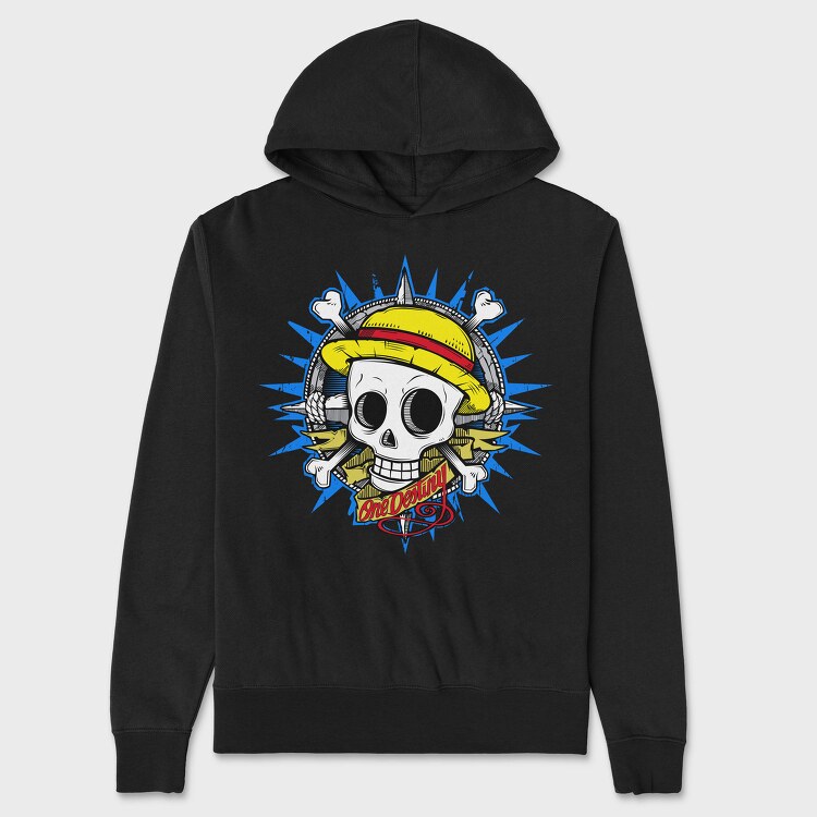 Skull Pirate Destiny, Hanorac Oversize Barbati (Unisex)