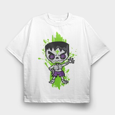 Skull Punk Splash, Tricou Oversize Barbati (Unisex)