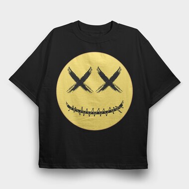 Smiley Skull, Tricou Oversize Barbati (Unisex)