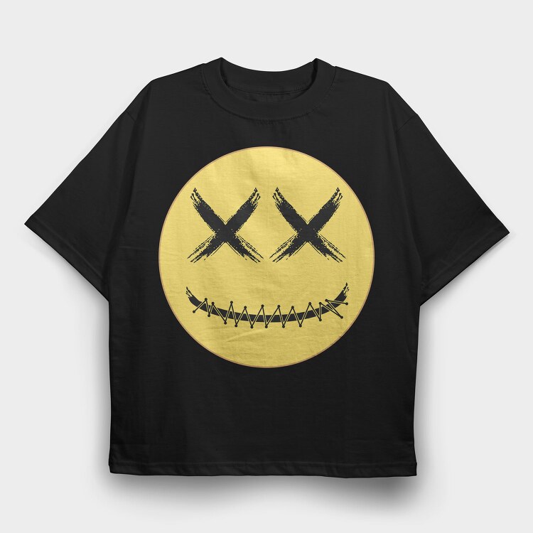 Smiley Skull, Tricou Oversize Barbati (Unisex)