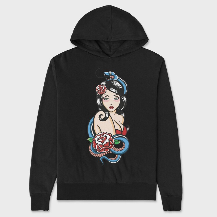 Snake Rose Beauty, Hanorac Oversize Barbati (Unisex)