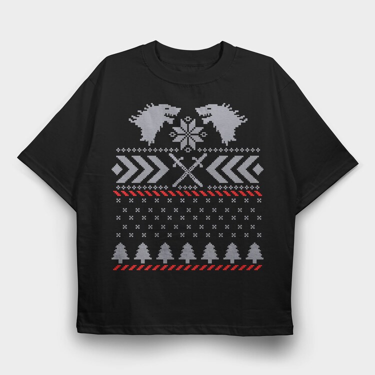Snowflake Xmas, Tricou Oversize Barbati (Unisex)