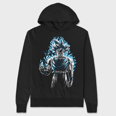 Son Goku Blue, Hanorac Oversize Barbati (Unisex)