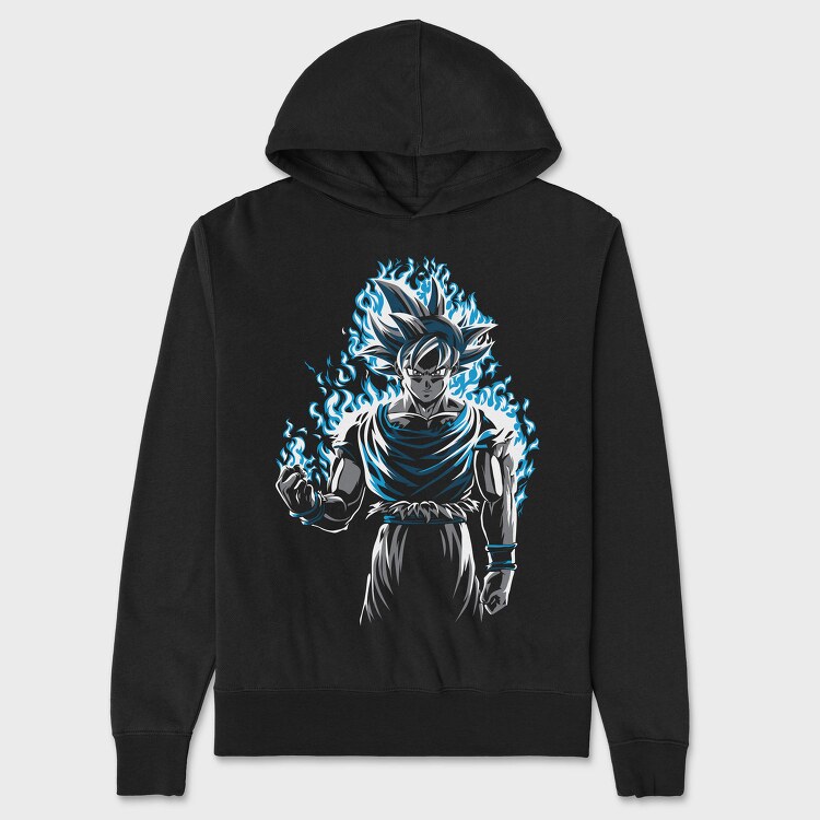 Son Goku Blue, Hanorac Oversize Barbati (Unisex)