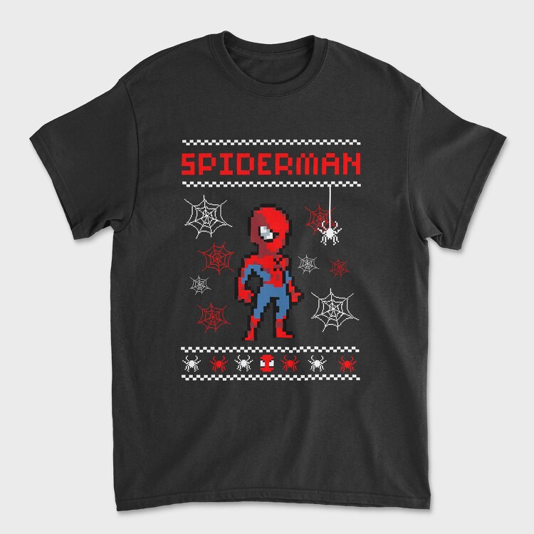 Spiderman Pixel Art, Tricou Barbati (Unisex)