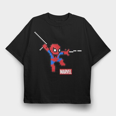 Spiderman Pixel Marvel, Tricou Oversize Barbati (Unisex)