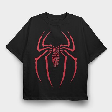 Spiderman Power Responsibility, Tricou Oversize Barbati (Unisex)
