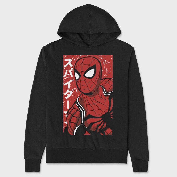 Spiderman Red Mask, Hanorac Oversize Barbati (Unisex)