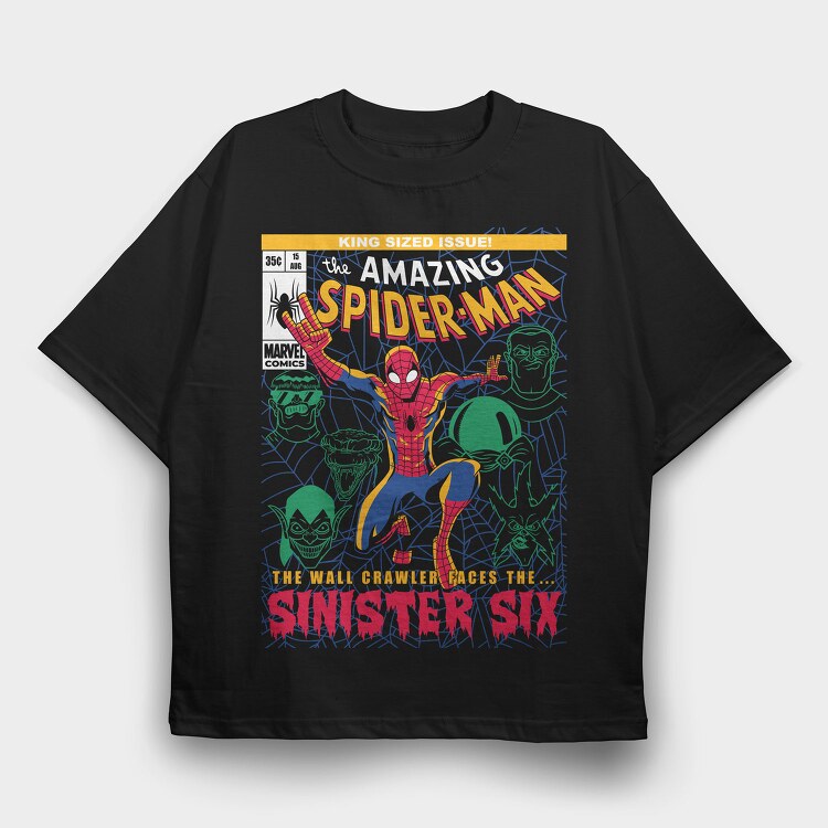 Spiderman Sinister Six, Tricou Oversize Barbati (Unisex)