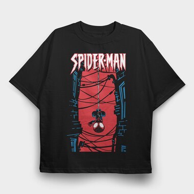 Spiderman Web City, Tricou Oversize Barbati (Unisex)