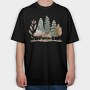 Forest Trees Mushrooms, Tricou Oversize Barbati (Unisex)