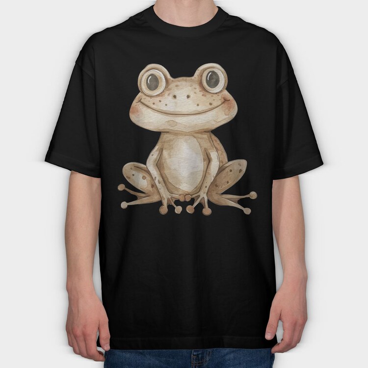 Frog Woodland Cute, Tricou Oversize Barbati (Unisex)
