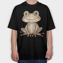 Frog Woodland Cute, Tricou Oversize Barbati (Unisex)