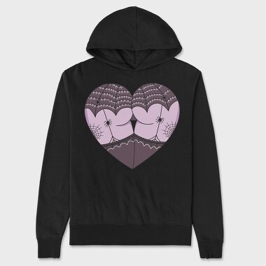 Spiderweb Heart, Hanorac Oversize Barbati (Unisex)