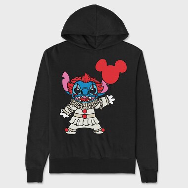 Stitch Clown Balloon, Hanorac Oversize Barbati (Unisex)
