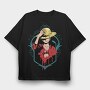 Straw Hat Hero, Tricou Oversize Barbati (Unisex)