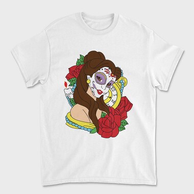 Sugar Skull Rose Clock, Tricou Barbati (Unisex)
