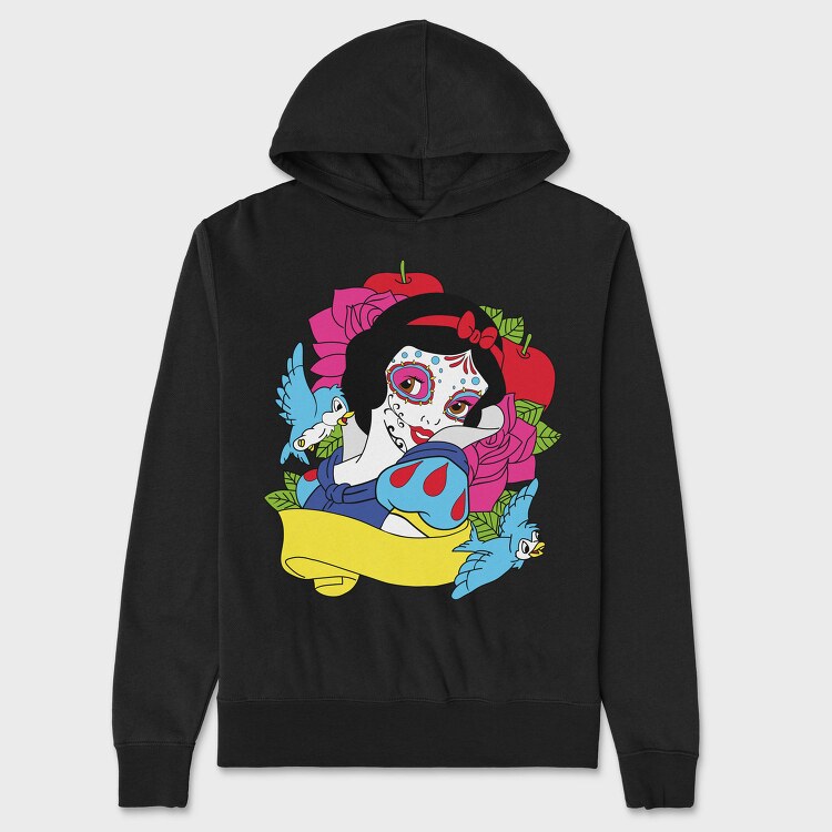Sugar Skull Snow White, Hanorac Oversize Barbati (Unisex)