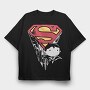 Superman Distressed, Tricou Oversize Barbati (Unisex)