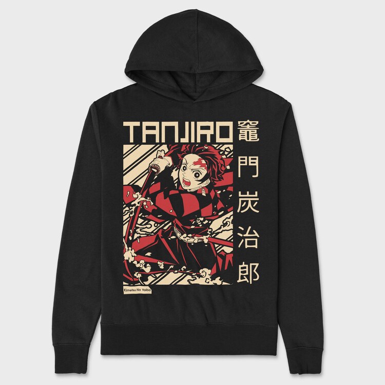 Tanjiro Demon Slayer, Hanorac Oversize Barbati (Unisex)