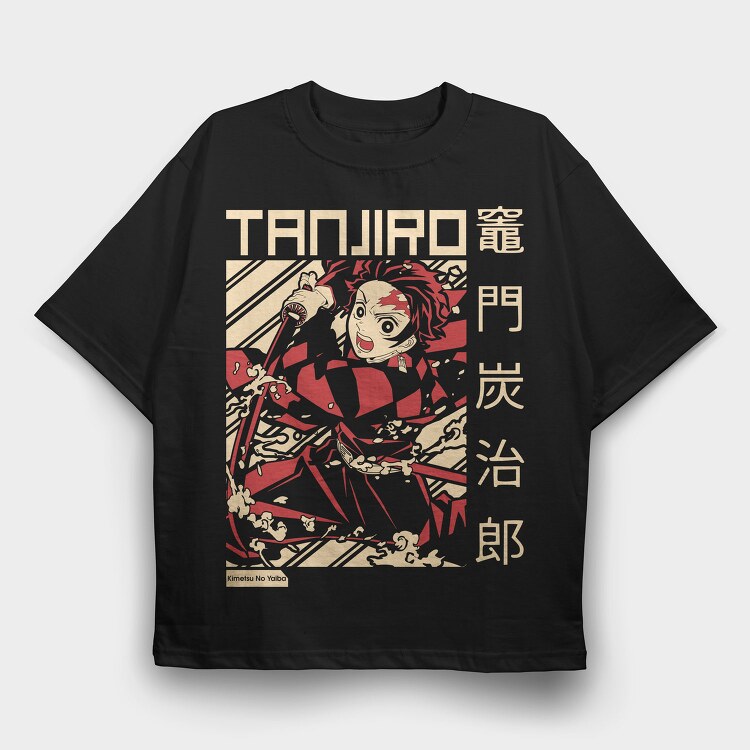 Tanjiro Demon Slayer, Tricou Oversize Barbati (Unisex)