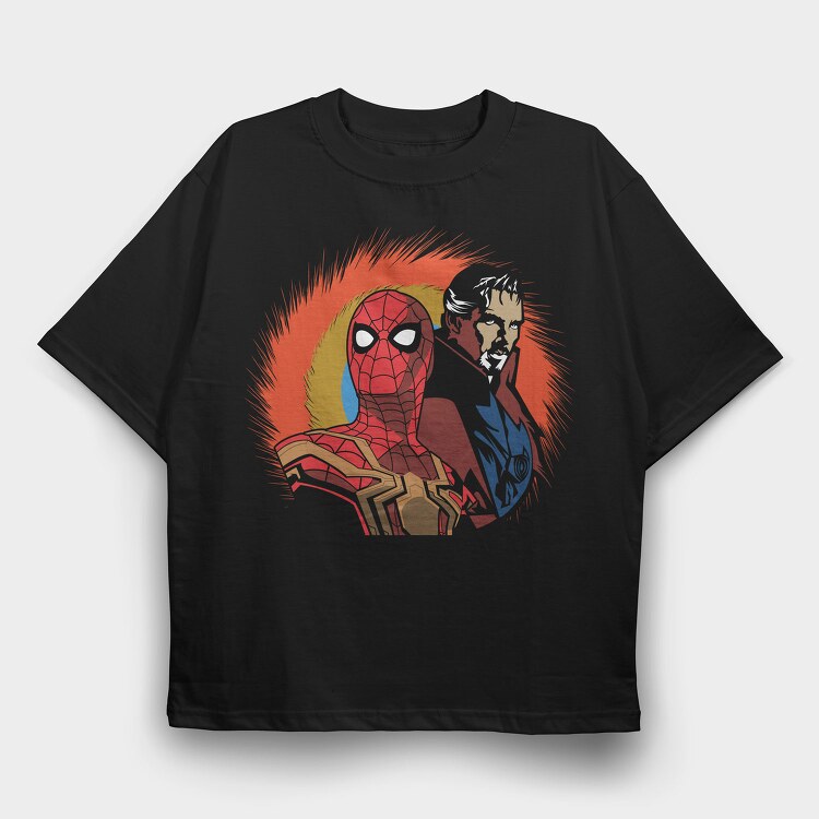 Spiderman Skull Burst, Tricou Oversize Barbati (Unisex)