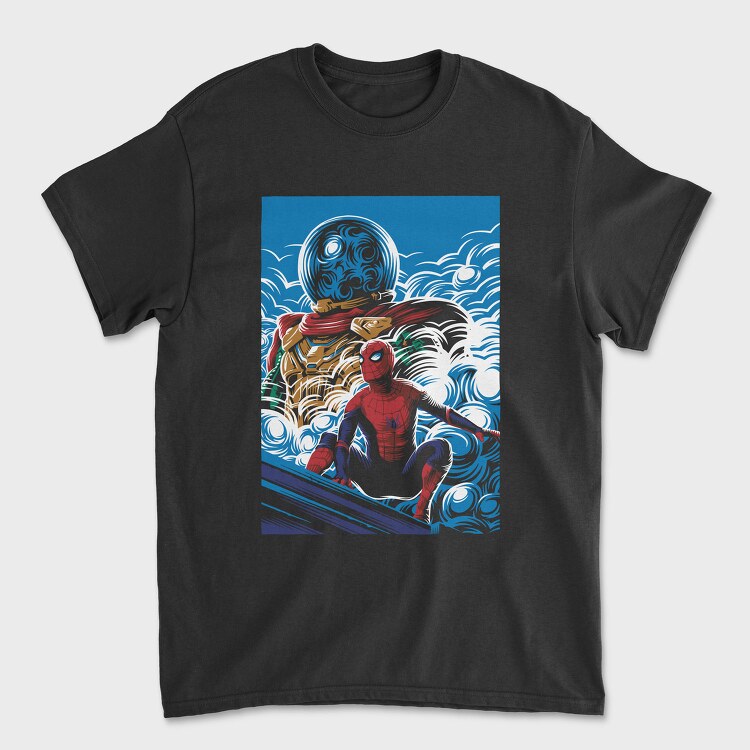 Spiderman Surfing Storm, Tricou Barbati (Unisex)