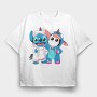 Stitch Unicorn Hoodie, Tricou Oversize Barbati (Unisex)