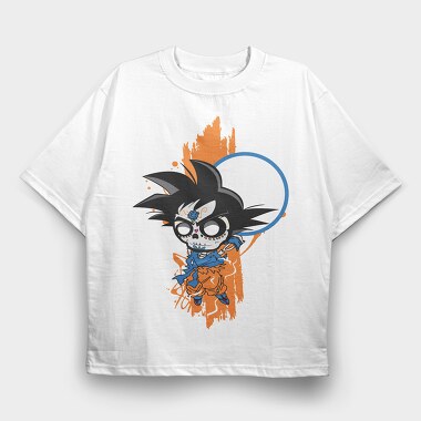 Sugar Skull Goku, Tricou Oversize Barbati (Unisex)