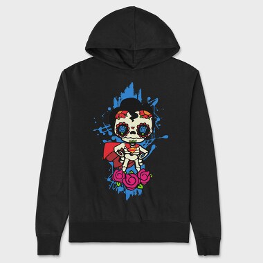 Sugar Skull Superhero, Hanorac Oversize Barbati (Unisex)