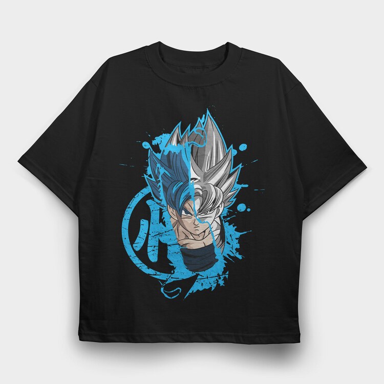 Super Saiyan Blue Burst, Tricou Oversize Barbati (Unisex)