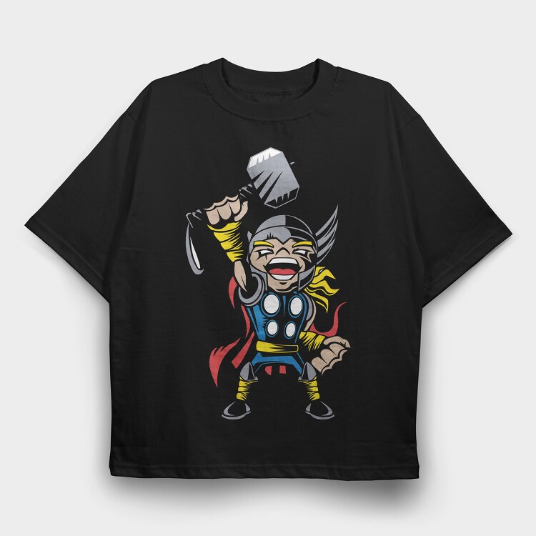 Thor Hammer Punch, Tricou Oversize Barbati (Unisex)