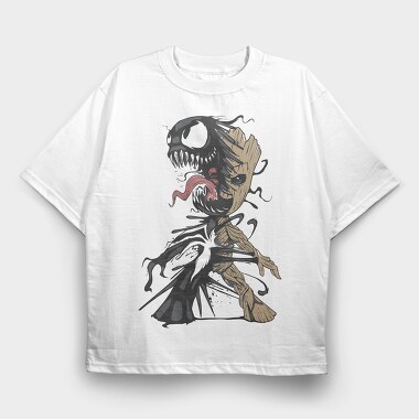Venomized Groot, Tricou Oversize Barbati (Unisex)