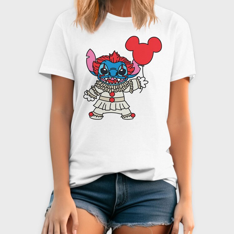 Stitch Clown Balloon, Tricou Barbati (Unisex)