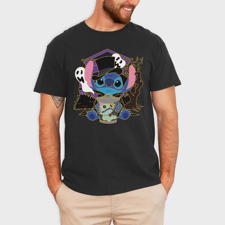 Stitch Ghost Halloween, Tricou Barbati (Unisex)