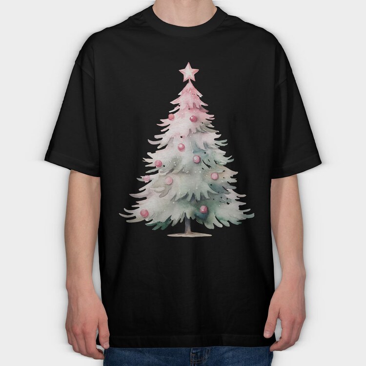 Frosty Christmas Serenity, Tricou Oversize Barbati (Unisex)