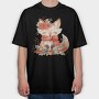 Fox Autumn Wreath, Tricou Oversize Barbati (Unisex)