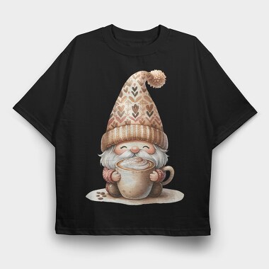 Frosty Gnome Morning Latte, Tricou Oversize Barbati (Unisex)