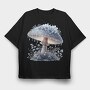 Frosty Mushroom Flowers, Tricou Oversize Barbati (Unisex)
