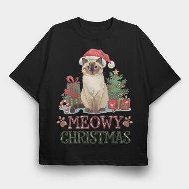 Funny Cat Christmas, Tricou Oversize Barbati (Unisex)