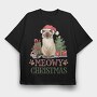 Funny Cat Christmas, Tricou Oversize Barbati (Unisex)