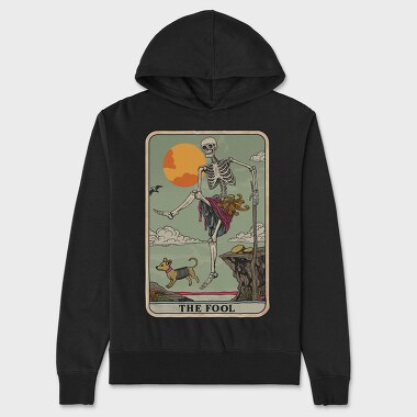 Funny Skeleton Card, Hanorac Oversize Barbati (Unisex)
