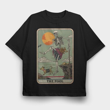 Funny Skeleton Card, Tricou Oversize Barbati (Unisex)